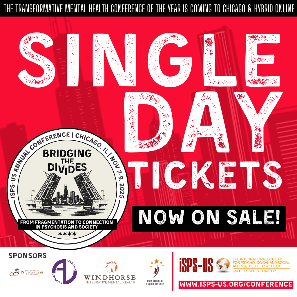 Single Day Tickets Now on Sale, white text on red background with cityscape