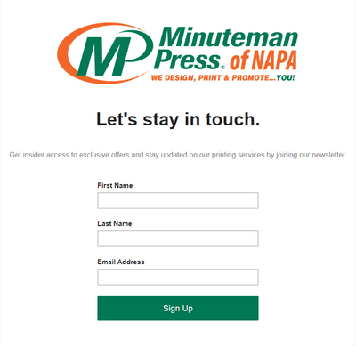 Sign Up For Our Email Newsletter
