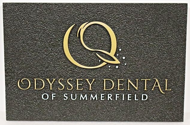 BA11597 - Custom Carved HDU Sign for "Odyssey Dental of Summerfield"