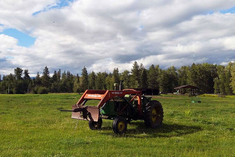 Tractor in a field.