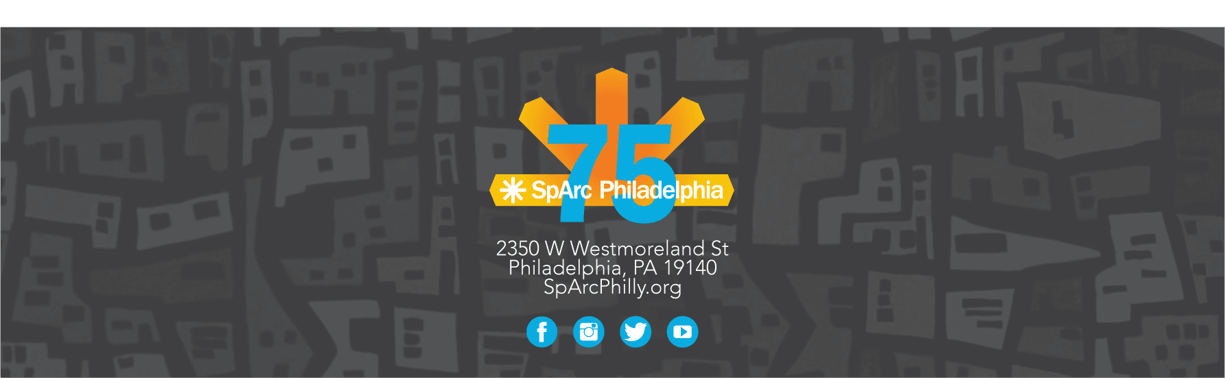 SpArc Philadelphia logo with address and link to Facebook page