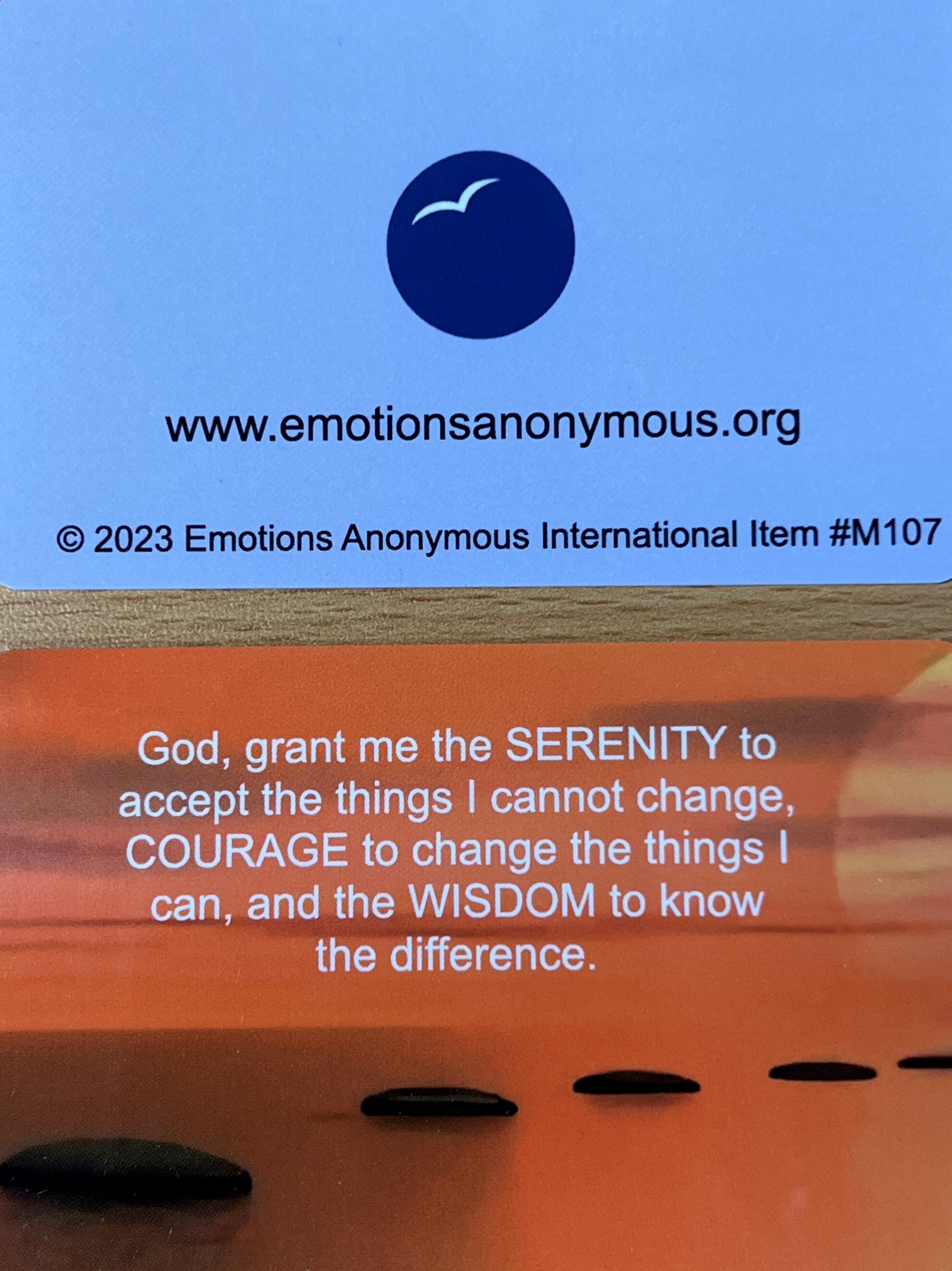 Item #M107 — "Serenity Prayer" Pocket Card (New in 2023)