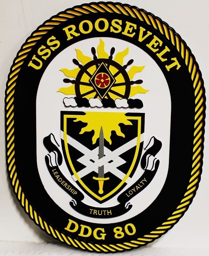 CB5312 - Ship's Crest for the USS Roosevelt, Multi-level Raised Relief 