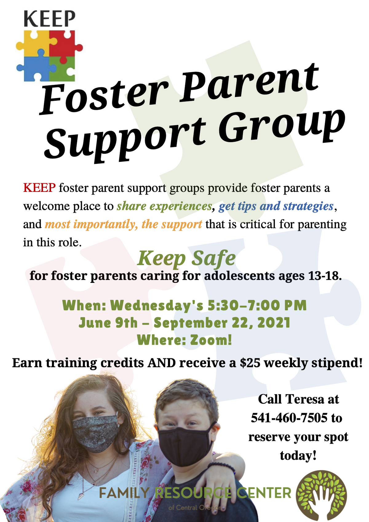 KEEP Safe Foster Parent Support Group (teens) Calendar Parenting