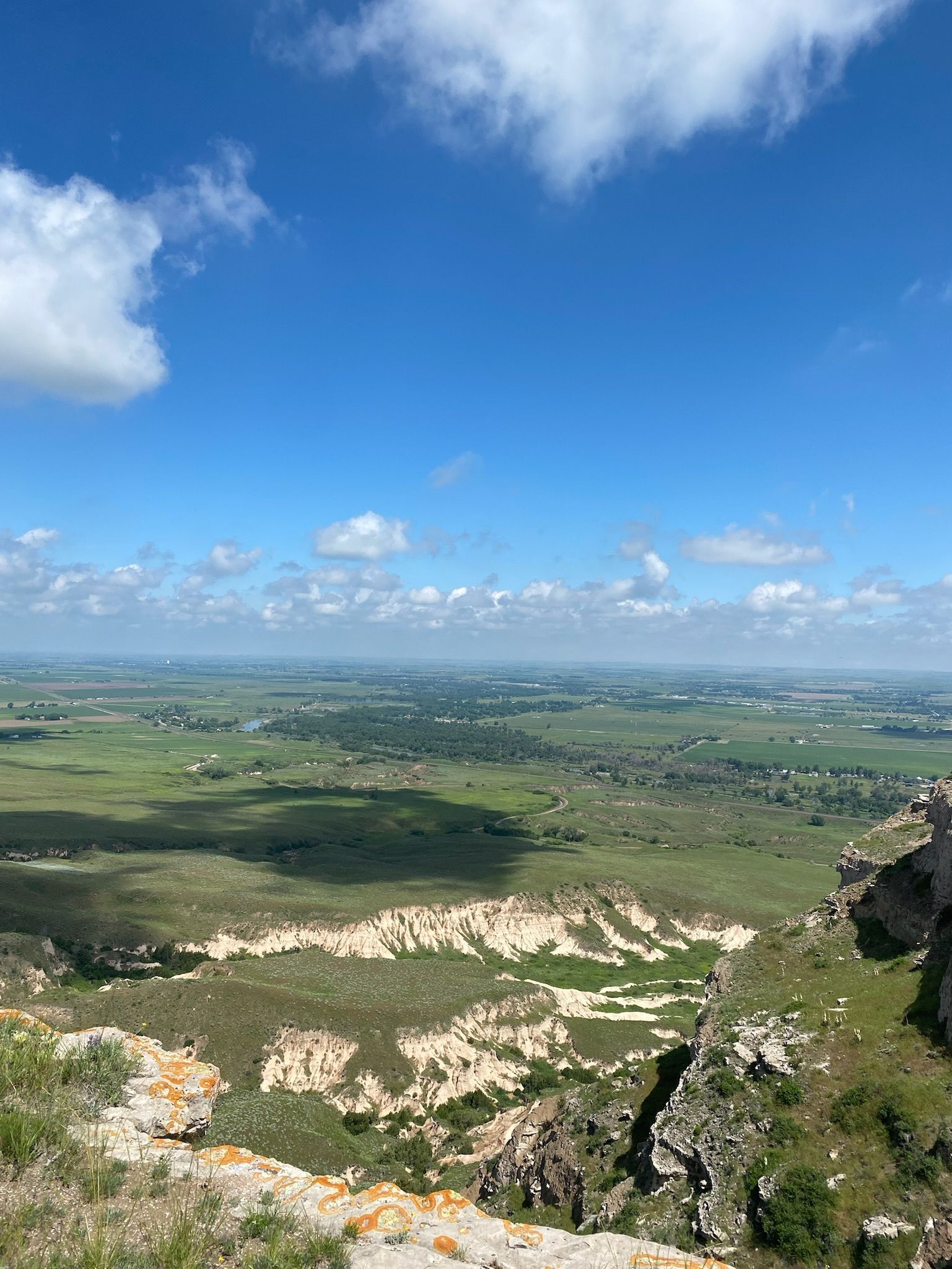 A panoramic view of town from an overlook.