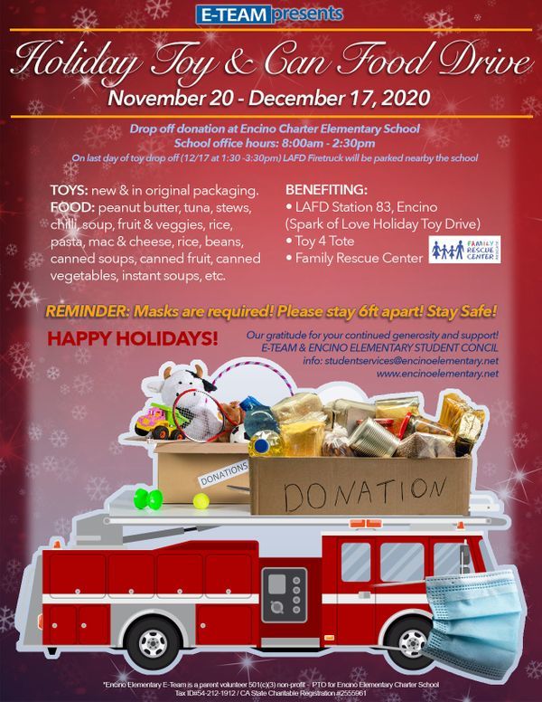 Holiday Toy Can Food Drive 2020 2021 Events Events Encino 