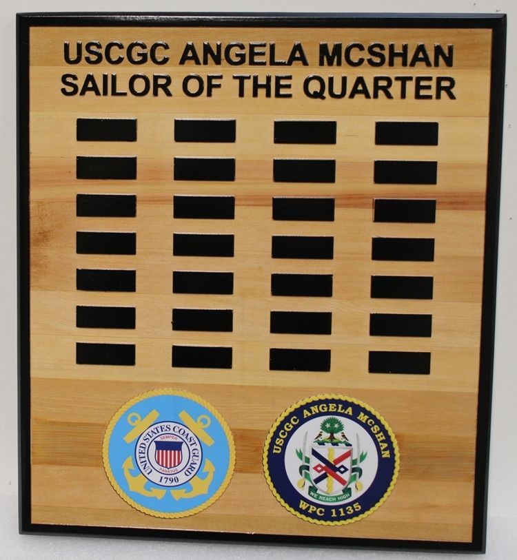 SB1030 - Sailor-of-the-Quarter Award Board for  the US Coast Guard Cutter  Angela McShan