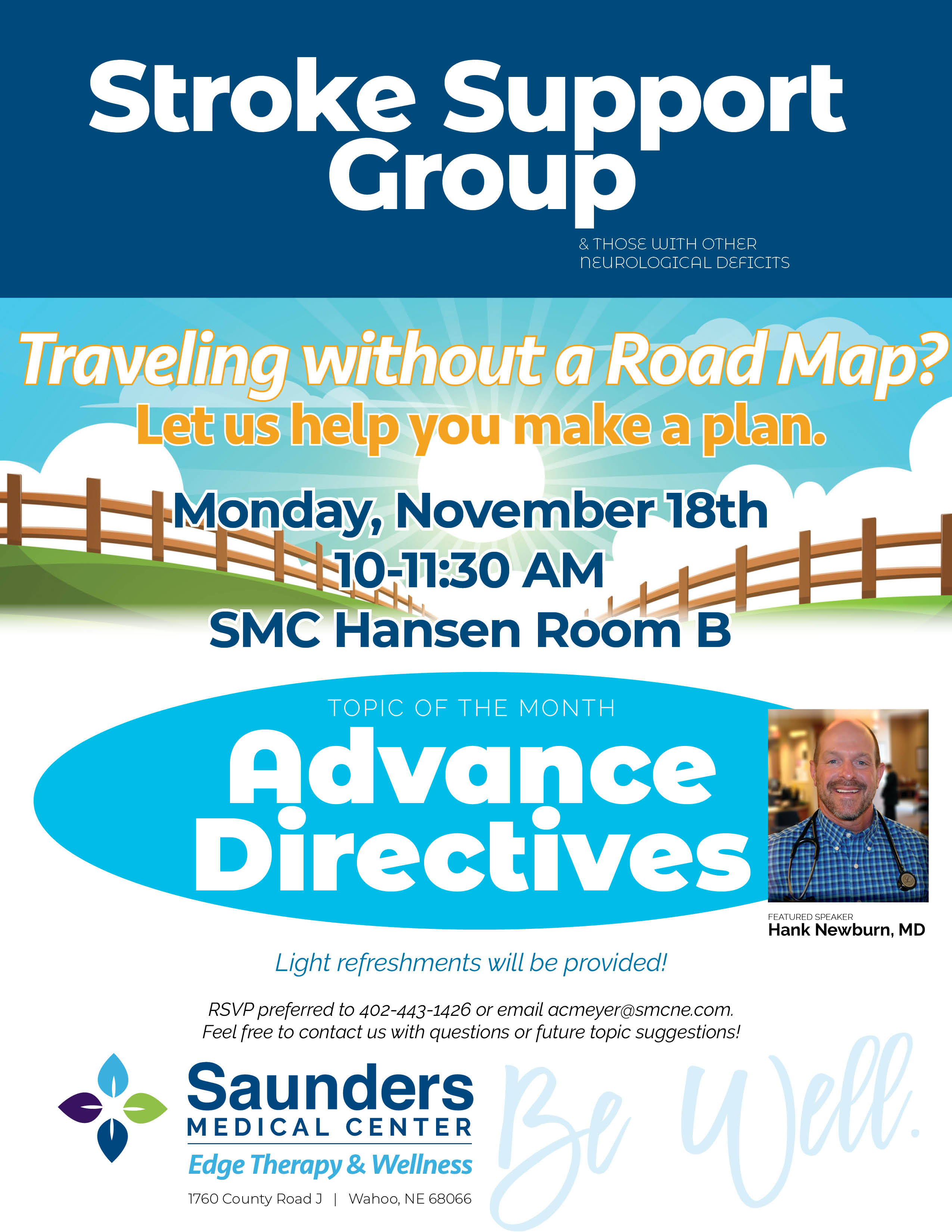 Stroke Support Group | Advance Directives Featuring Dr. Newburn