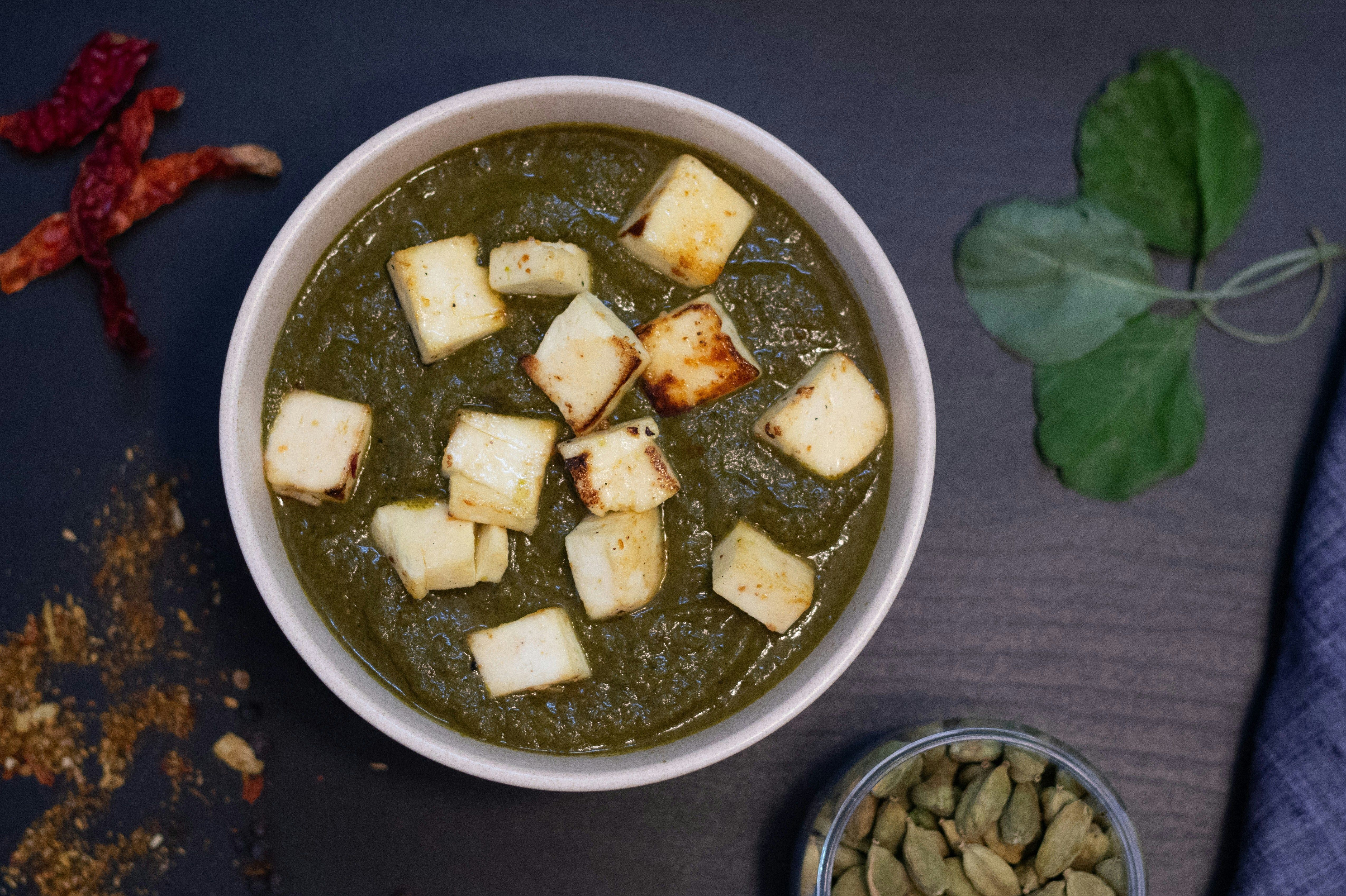 Palak paneer traditional Indian spinach curry