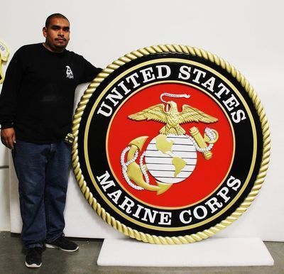 United States Of America Marine Corp Veteran Round Military USA Metal Sign 11.5" 