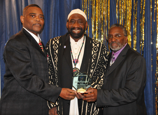 Mike Williams Transformation Award went to Aaron Pinkston-EL with Pastor Silas Johnson.