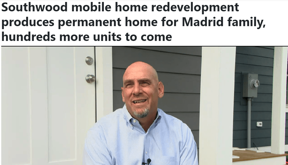 Southwood mobile home redevelopment produces permanent home for Madrid family, hundreds more units to come