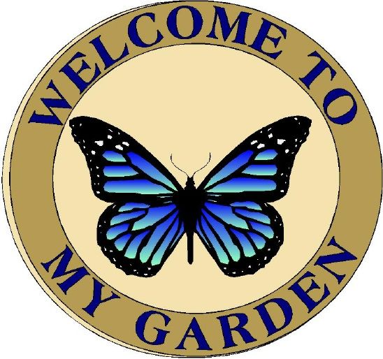 GA16713- Wooden Garden Sign with Butterfly