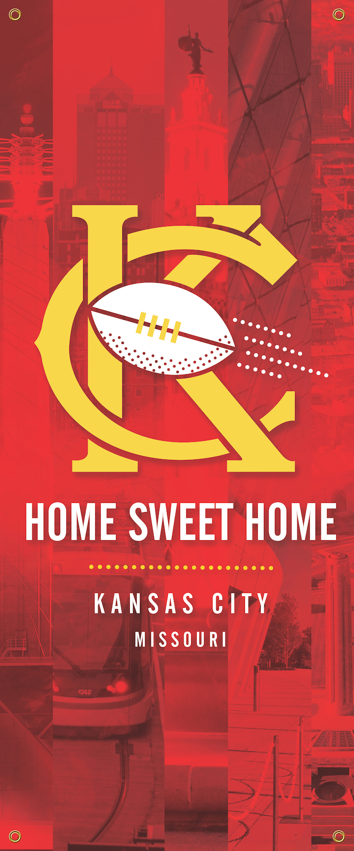 15" x 36" Home Sweet Home Chiefs Banner