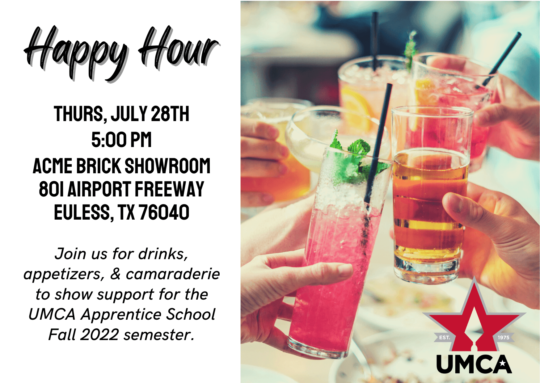 Happy Hour! Event Calendar Events United Masonry Contractors