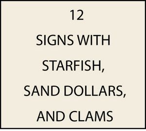 L21500 - Signs with Starfish, Sand Dollars, and Clams