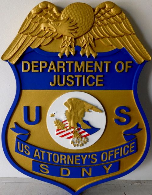 U30400 - Carved 3-D High-Density-Urethane (HDU) Wall Plaque of the  Badge of  a Special Agent of ICE, Department of Homeland Security. 