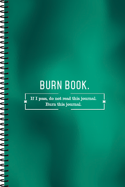 Burn Book. If I pass, do not read this journal. Burn this journal.