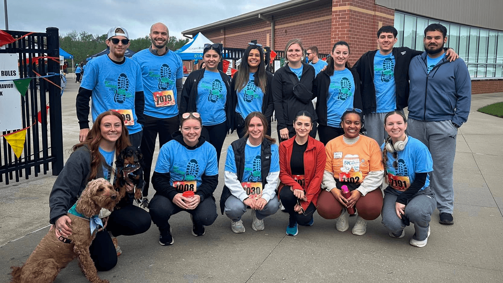 team of walkers and runners at event