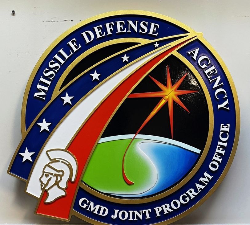 IP-1583 - Carved .5-D Plaque of the Seal of the Ground-Based Missile Defense (GBMD) Program Office of the Missile Defense Agency