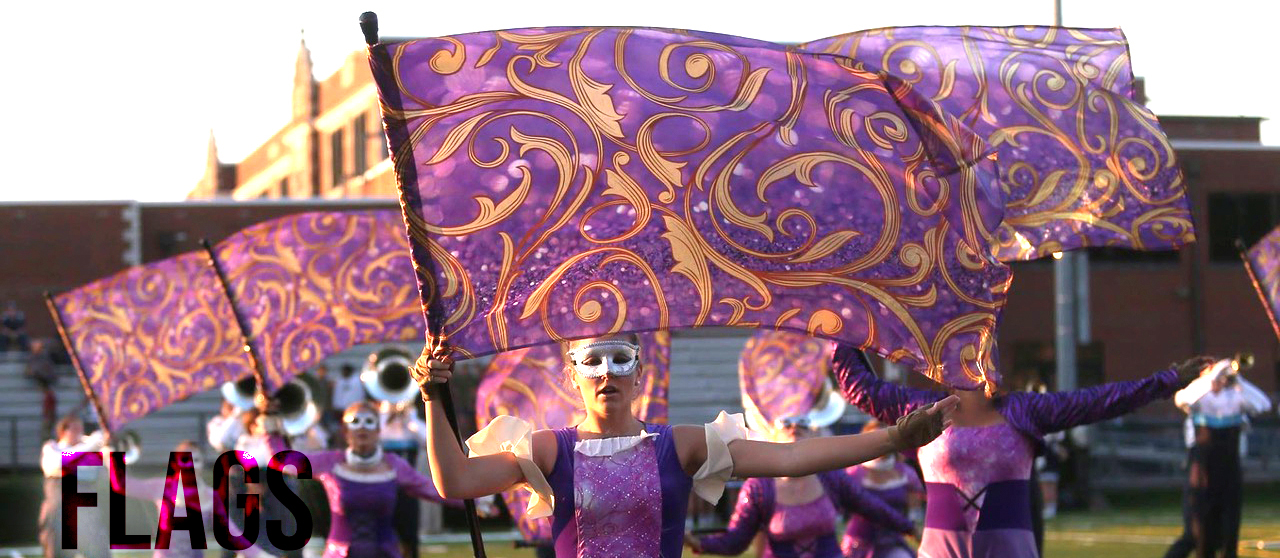 Digitally printed color guard flags