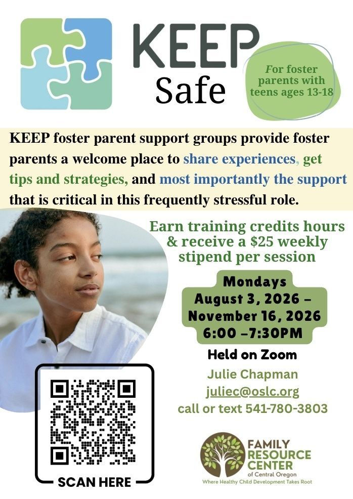 Keep Safe Flyer with Teen boy with head resting turned looking away.