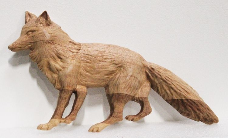 G16412 - Carved 3-D  Wood Fox