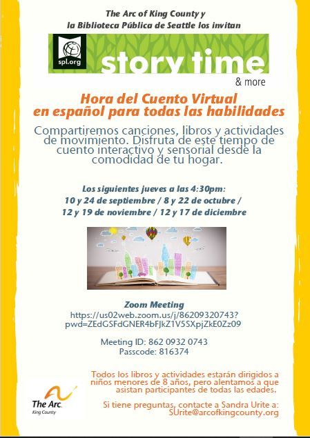 Hora del Cuento Virtual en español para todas las habilidades
