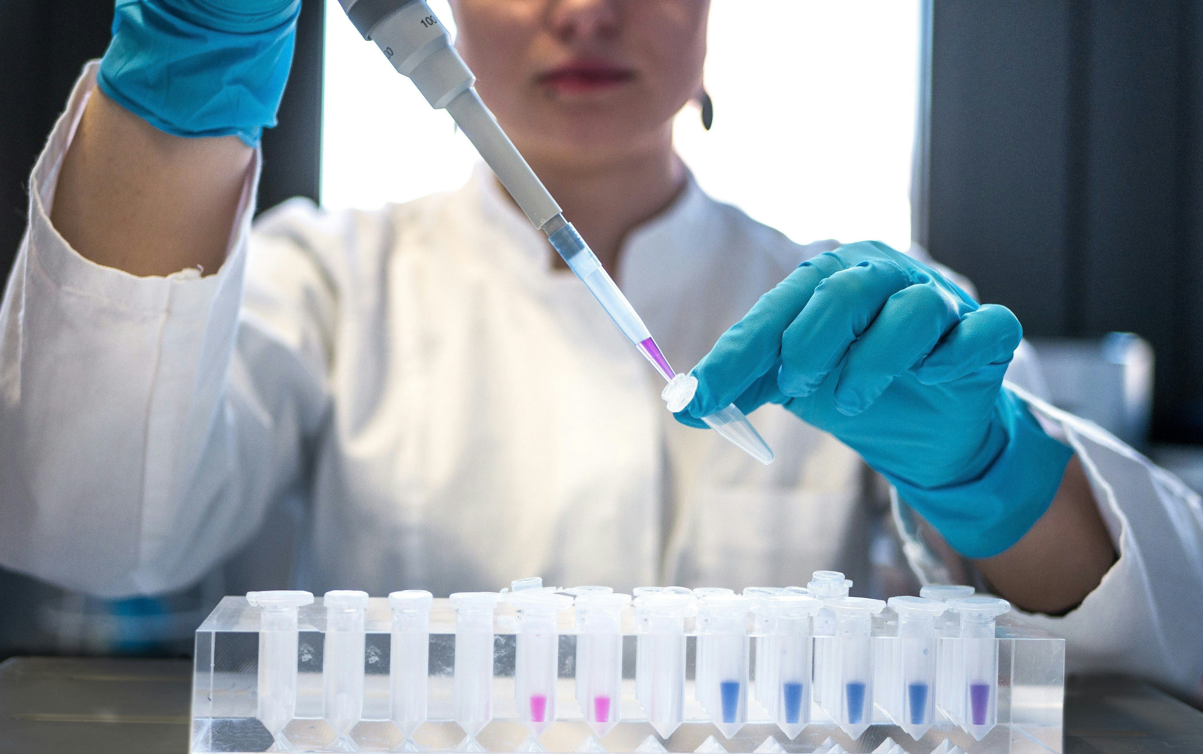 scientist working with samples