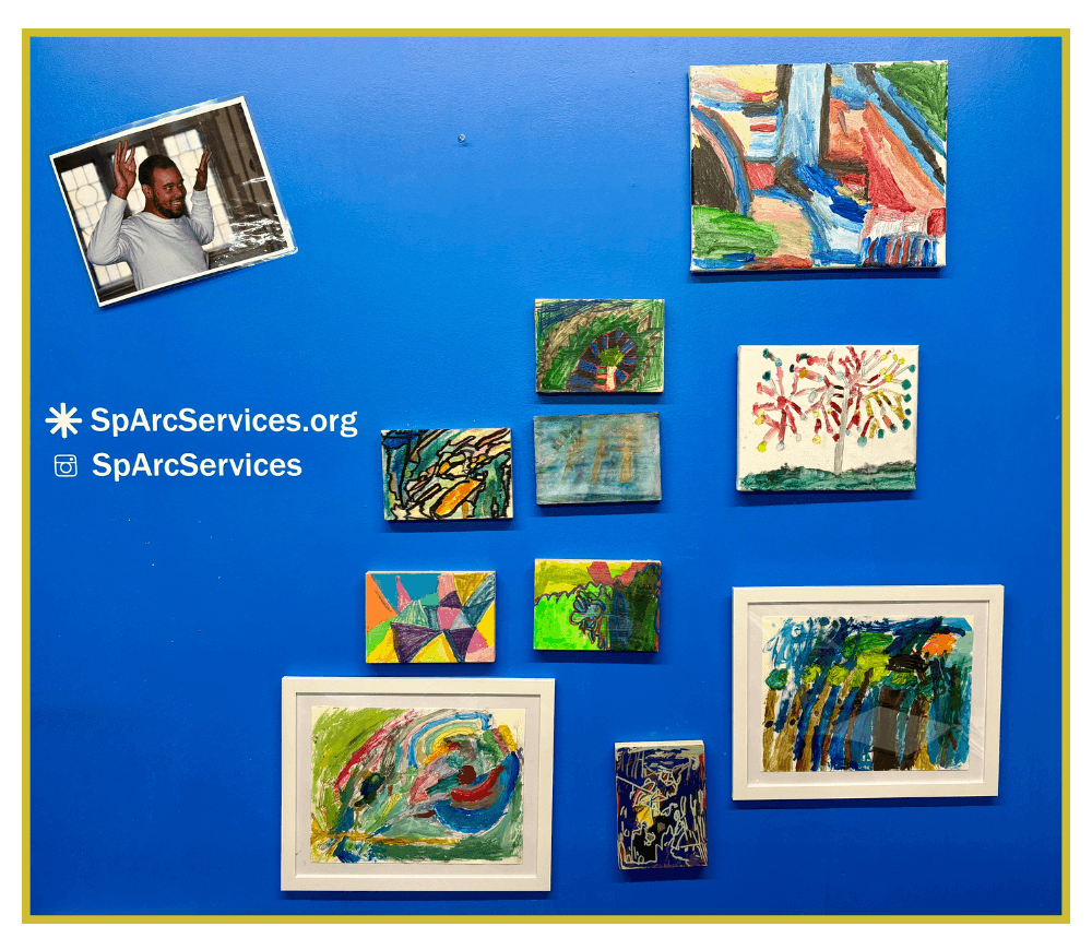 Phoebe's Gallery Wall at the Community Art Studio