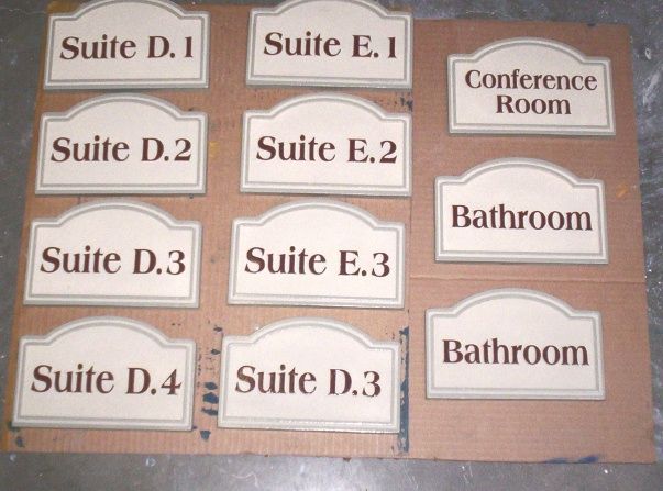 SB28851 - Indoor Carved Suite Number and Conference Room Signs, 2.5-D