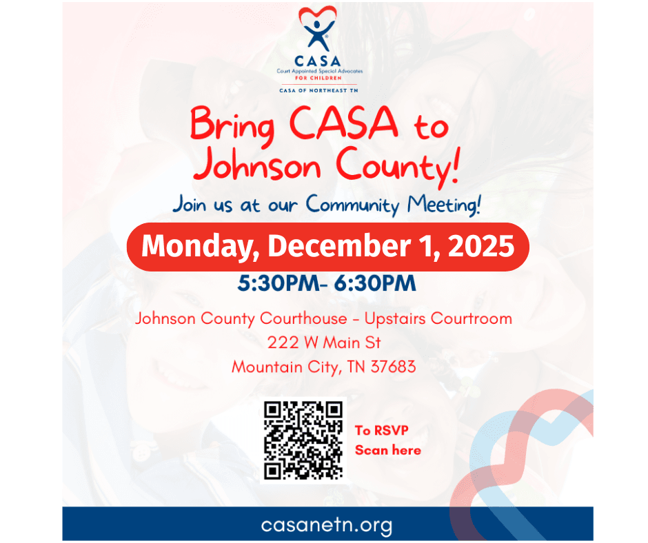 You are invited to join us for an information session on bringing the Court Appointed Special Advocates (CASA) for Children program to Johnson County.