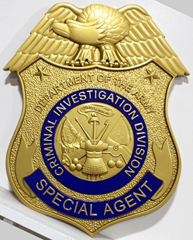 PP-1463 - Carved Plaque of the U.S. Army CID Special Agent Badge, 3-D