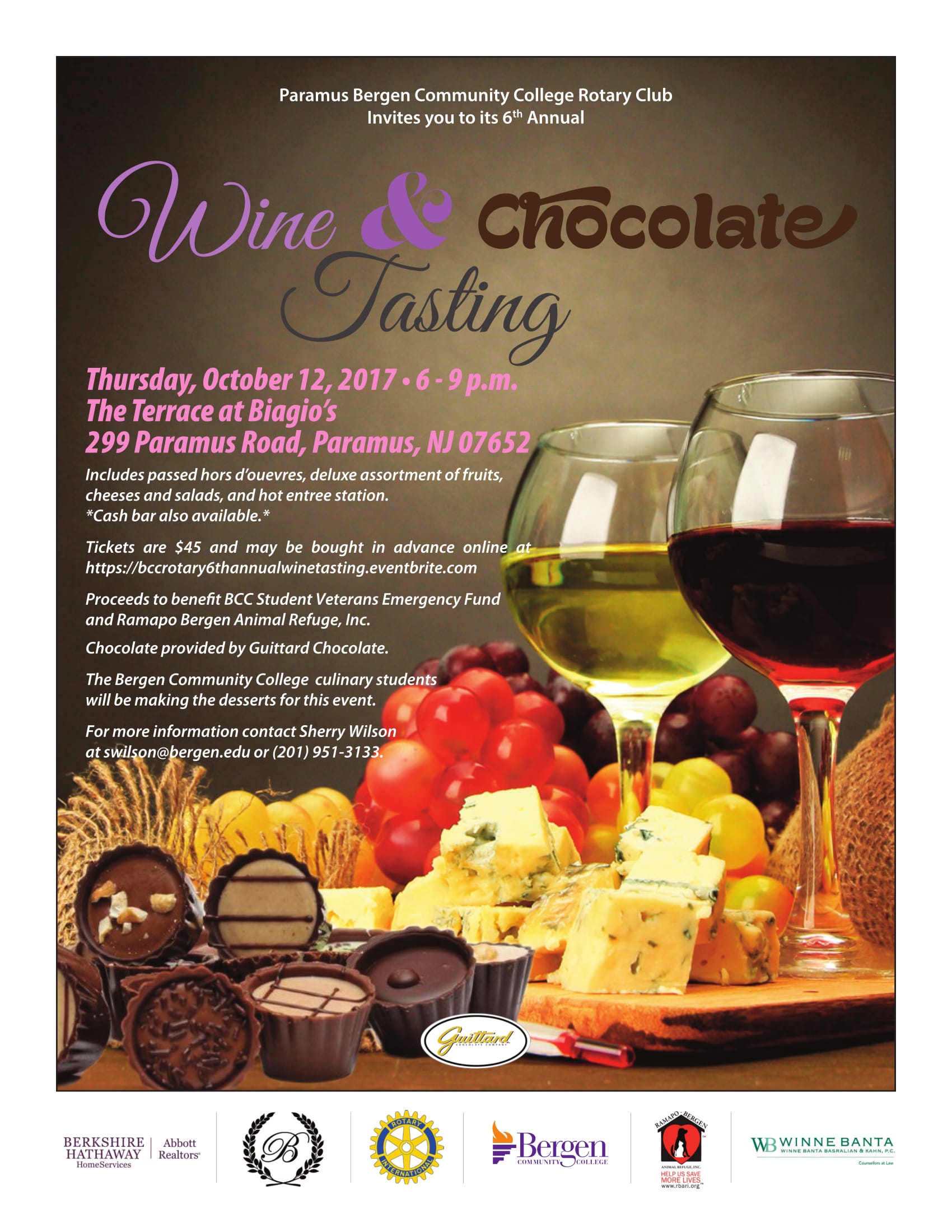 Paramus Bergen Community College Rotary Club 6th Annual Wine & Chocolate Tasting