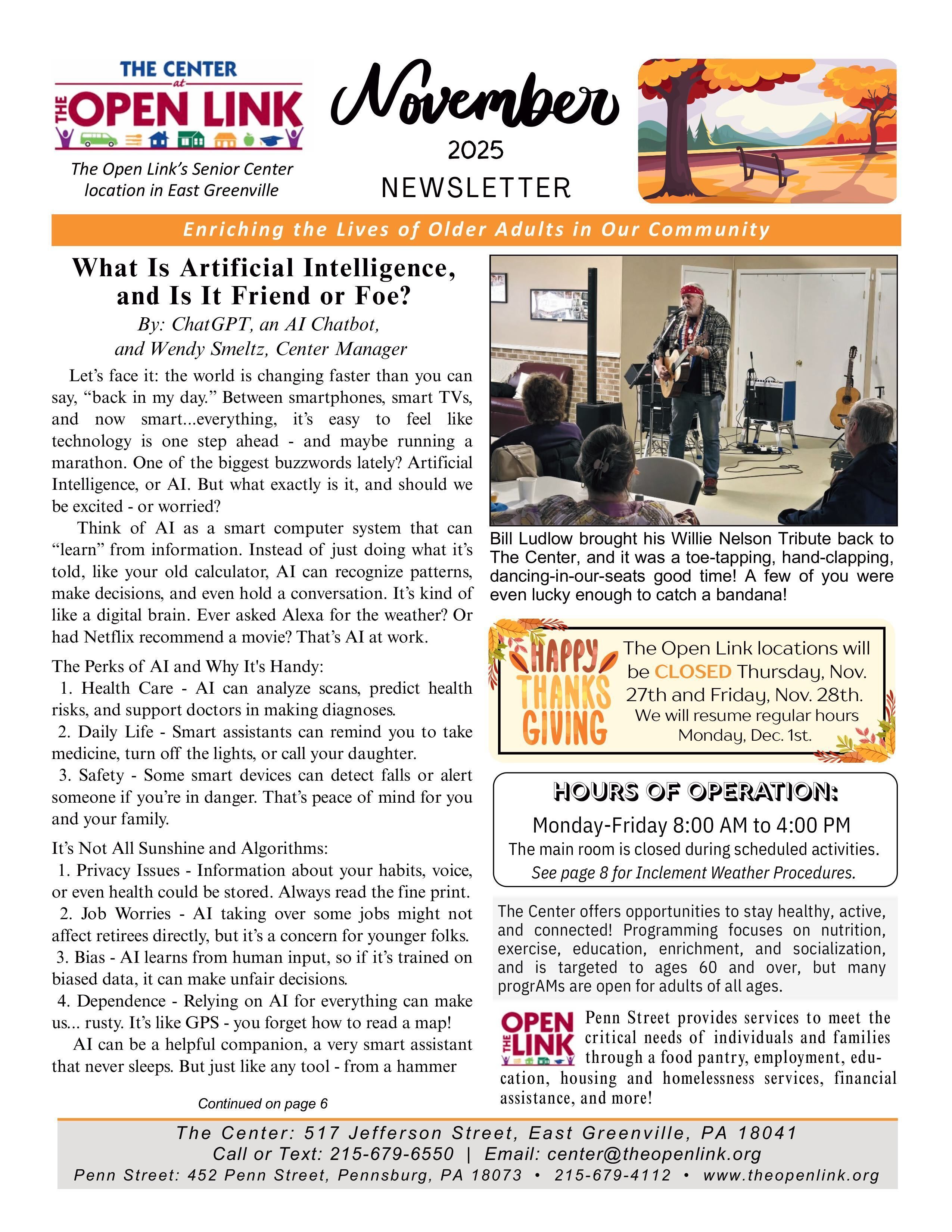 November 2025 Center News