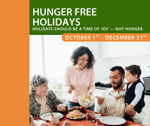 Hunger Free Holidays begin October 1 and run through December 31st at The Caring Place