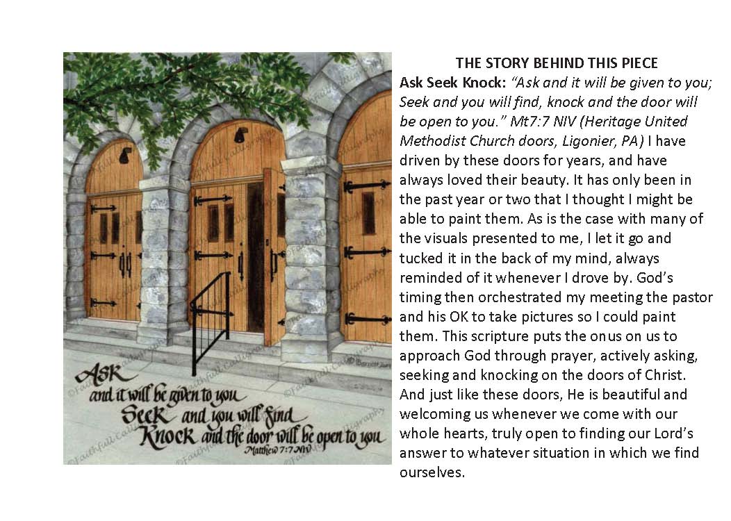 ASK SEEK KNOCK (Psalms, Encouragement, Faithwalk, Graduation/Retirement, Service/Ministry)
