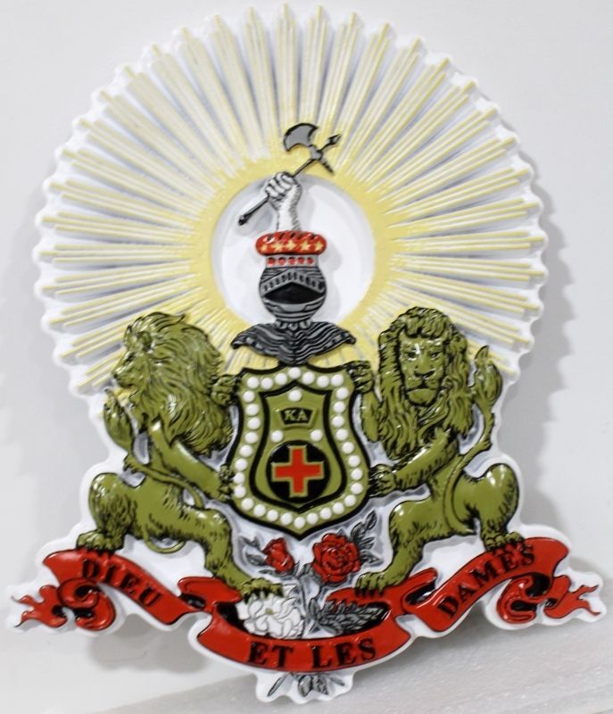 XP-1205 - Kappa Alpha Order Fraternity Crest Plaque in Painted HDU with 3-D Carving