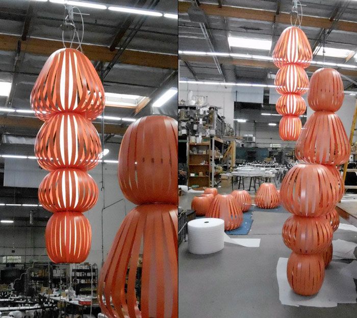 Digitally printed Styrene with wood design for light fixtures