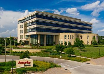 Assurity Life Insurance corporate office building surrounded by green space in Lincoln, Nebraska