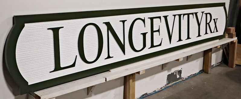 B11378 - Carved and Sandblasted HDU Sign for "Longevity Rx"