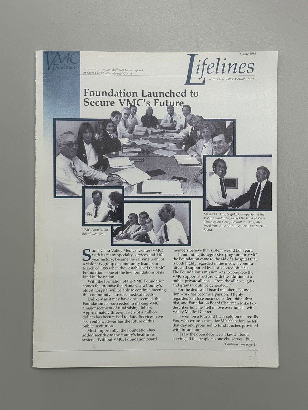 VMC Foundation Lifelines Newsletter 1989