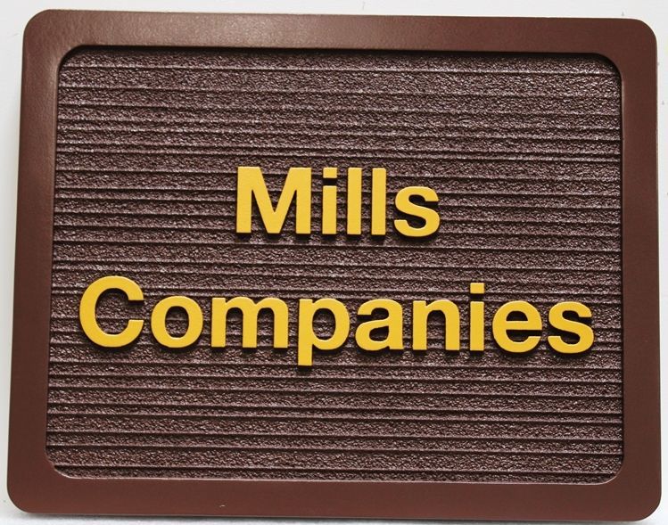 SA28829 - Carved 2.5-D and Sandblasted Wood Grain Sign for the Mills Companies 