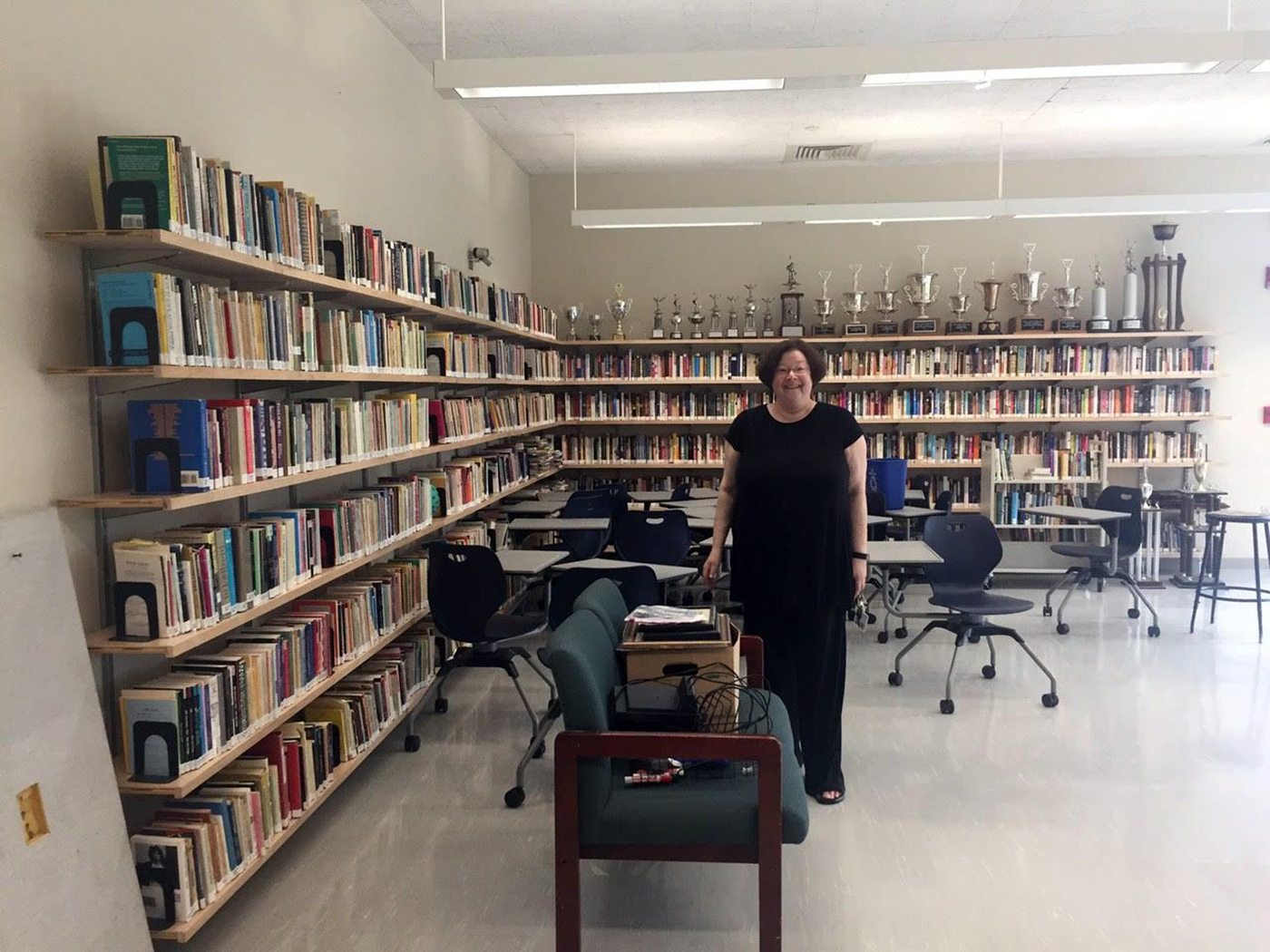 Debbie Simon in the Library at Milton Academy in Boston, MA