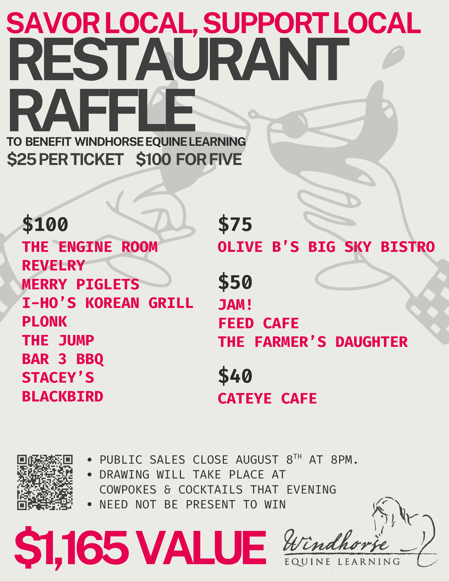 Savor Local, Support Local:               Restaurant Raffle