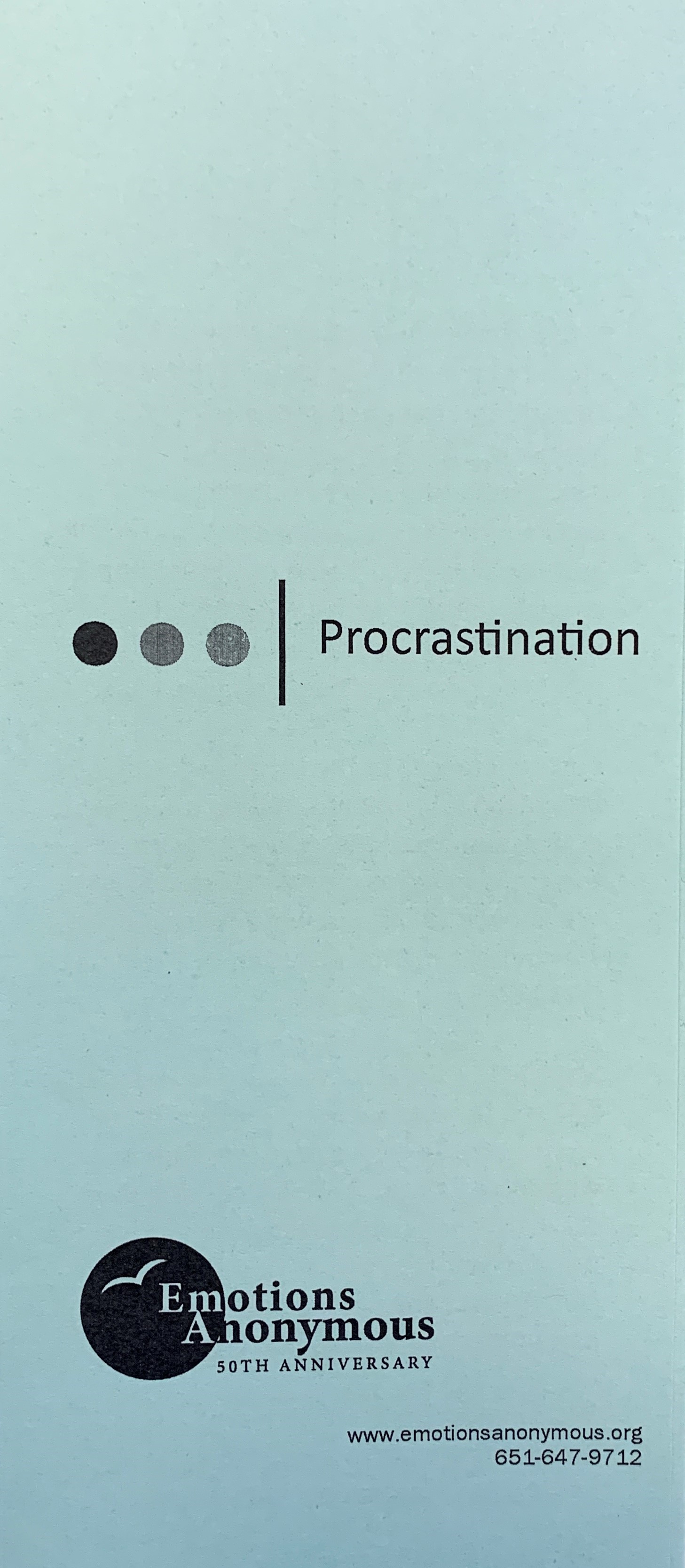 Item #81 — "Procrastination" Pamphlet