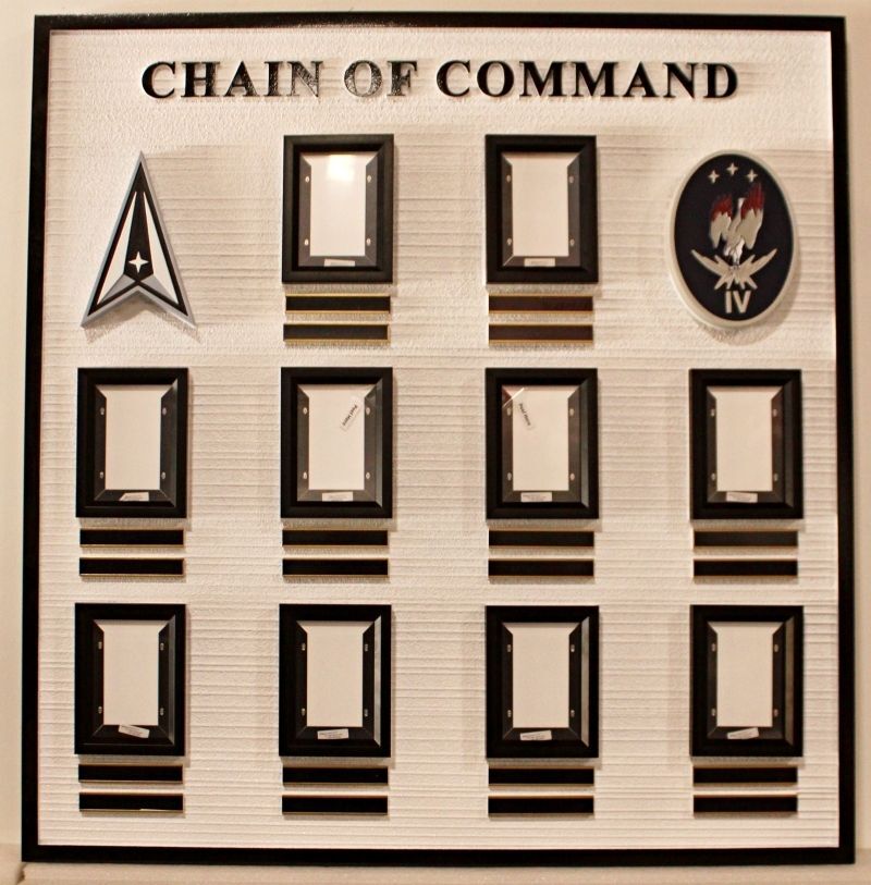 SA1386 - U.S. Space Force Chain of Command Board with Framed Photos and Emblems