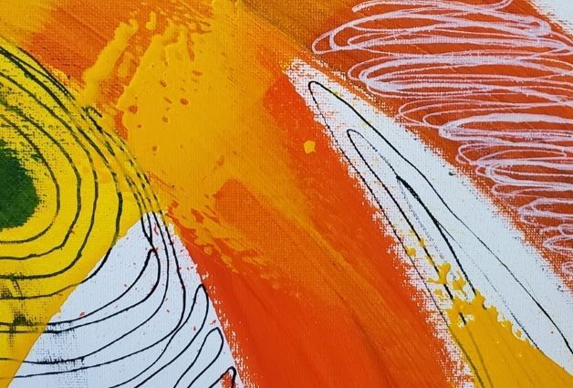Artwork Yellow and Orange Painting