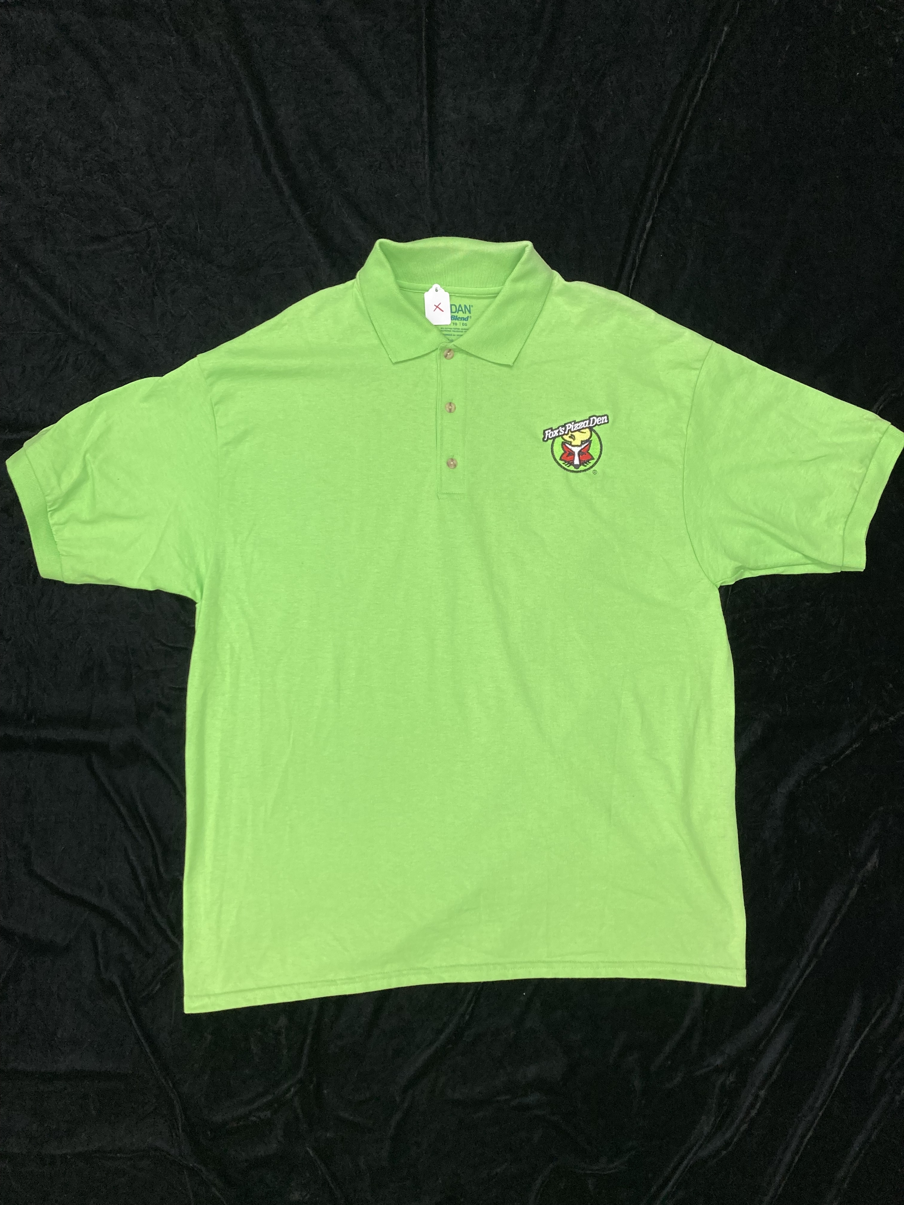 SALE Fox's Logo - XL Neon Green Cotton Polo