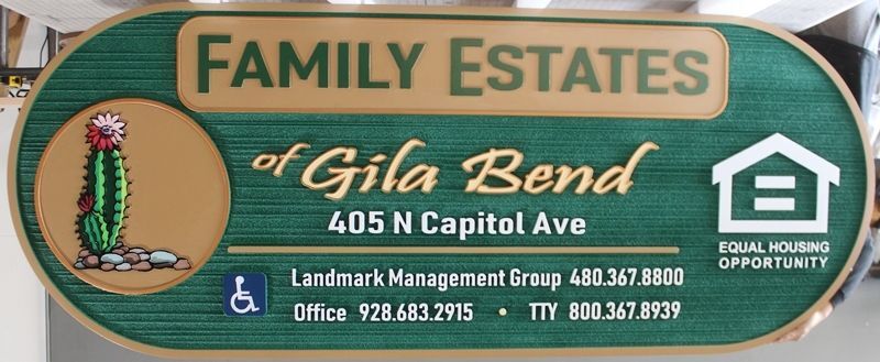 C12285 - 2.5-D Large Outside Sign for Family Estates of Gila Bend